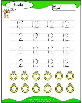 okul öncesi 1 sayısı çizgi çalışması